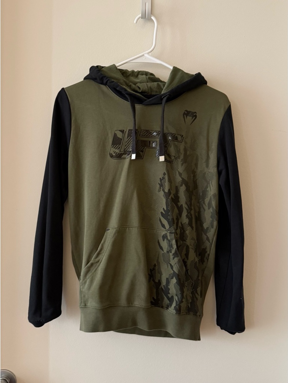 UFC Olive Green & Black Hoodie with Camo Panel